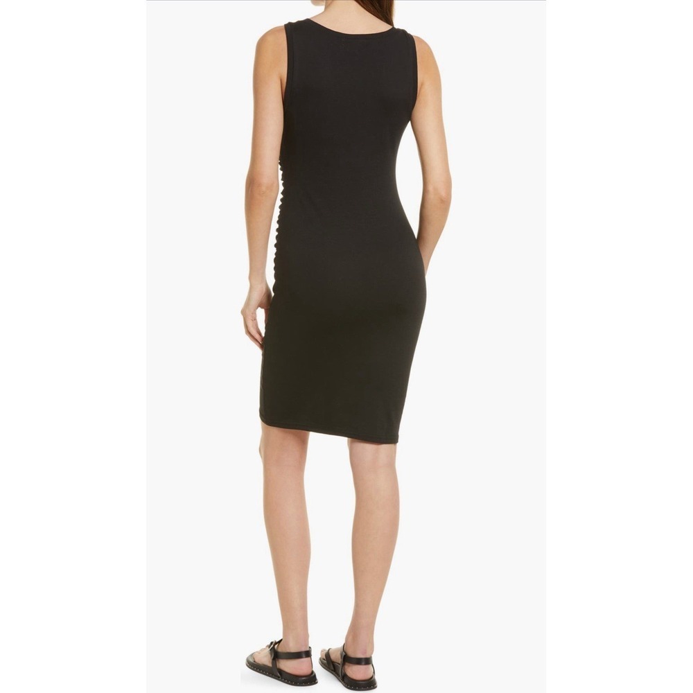 TREASURE & BOND NEW NWT Black Sleeveless Ruched Side Dress Large Lined Front - Picture 2 of 9